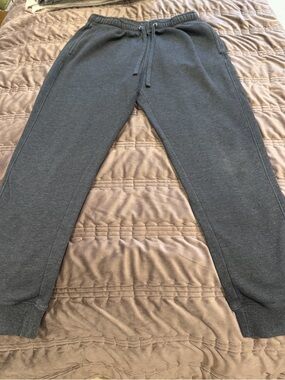 3 pr men’s sweatpants - 2 sz M grey goodfellow & co and 1 blk sz S All in motion